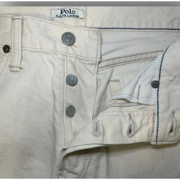 Polo Ralph Lauren Varick Slim Straight Jeans Men's 30x30 White Painted Nautical - Picture 4 of 9
